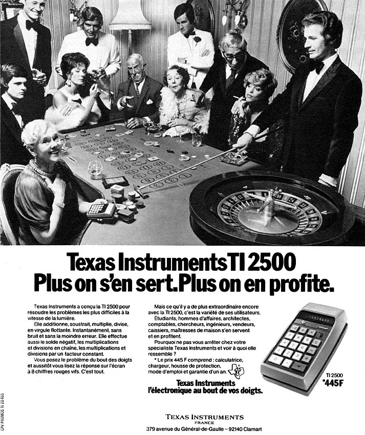 Publicité Texas Instruments 1973