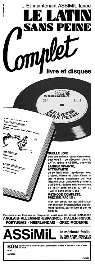 Publicité Assimil 1966