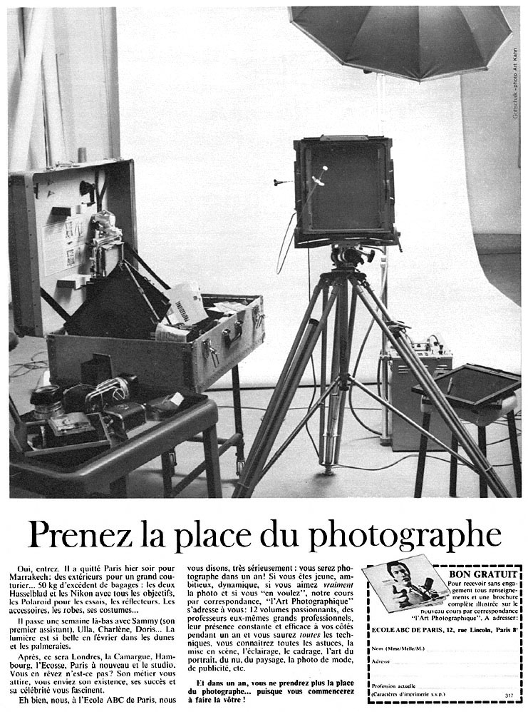 Publicit� Ecole ABC 1969