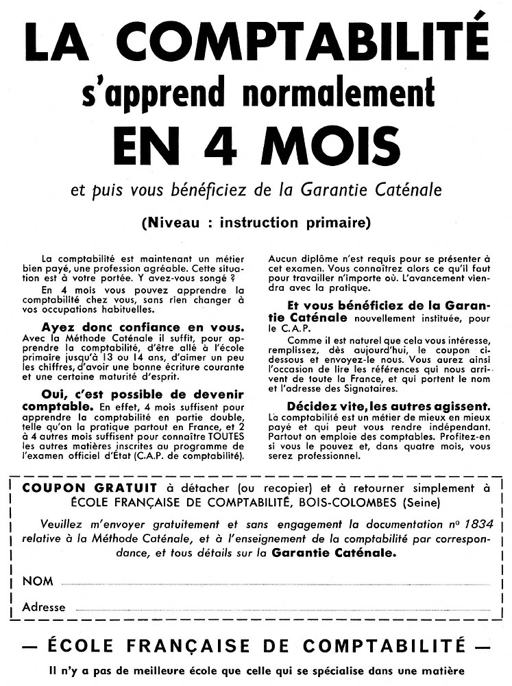 Publicit� Divers 1963