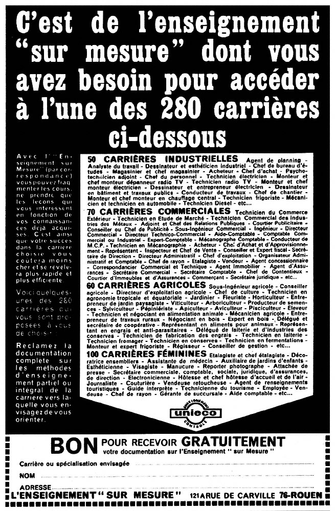Publicit� Divers 1967
