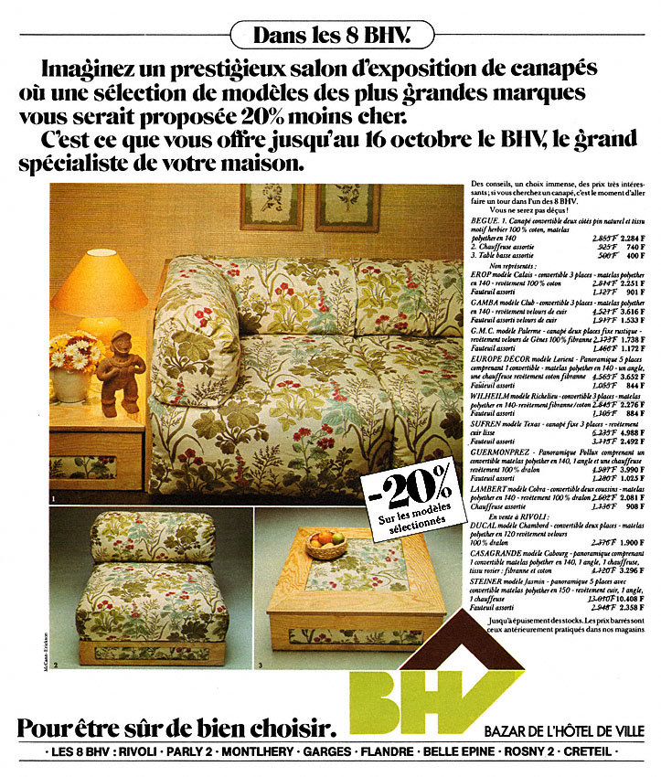 Publicité Bhv 1976