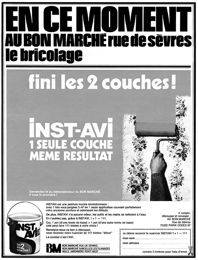 Publicité Bon March 1972