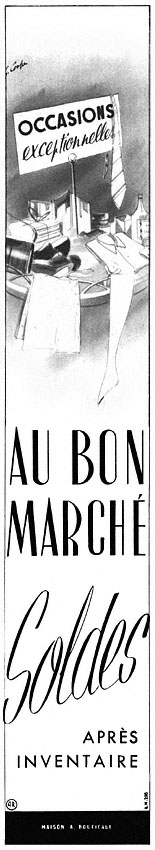 Publicité Bon March 1949