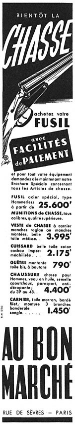 Publicité Bon March 1949