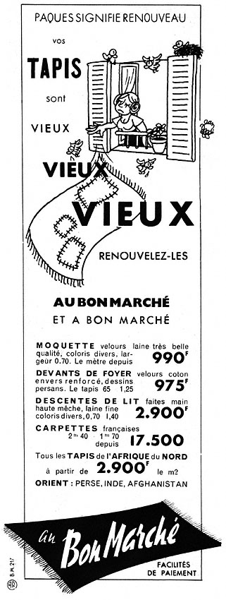 Publicité Bon March 1949