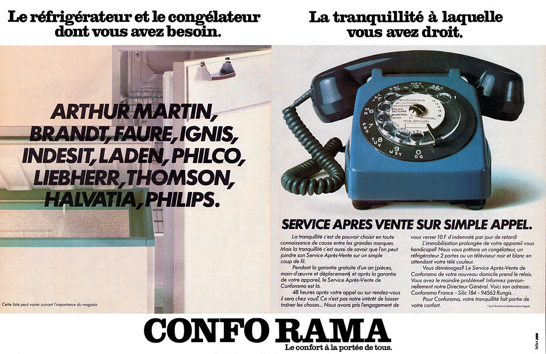 Publicité Conforama 1978