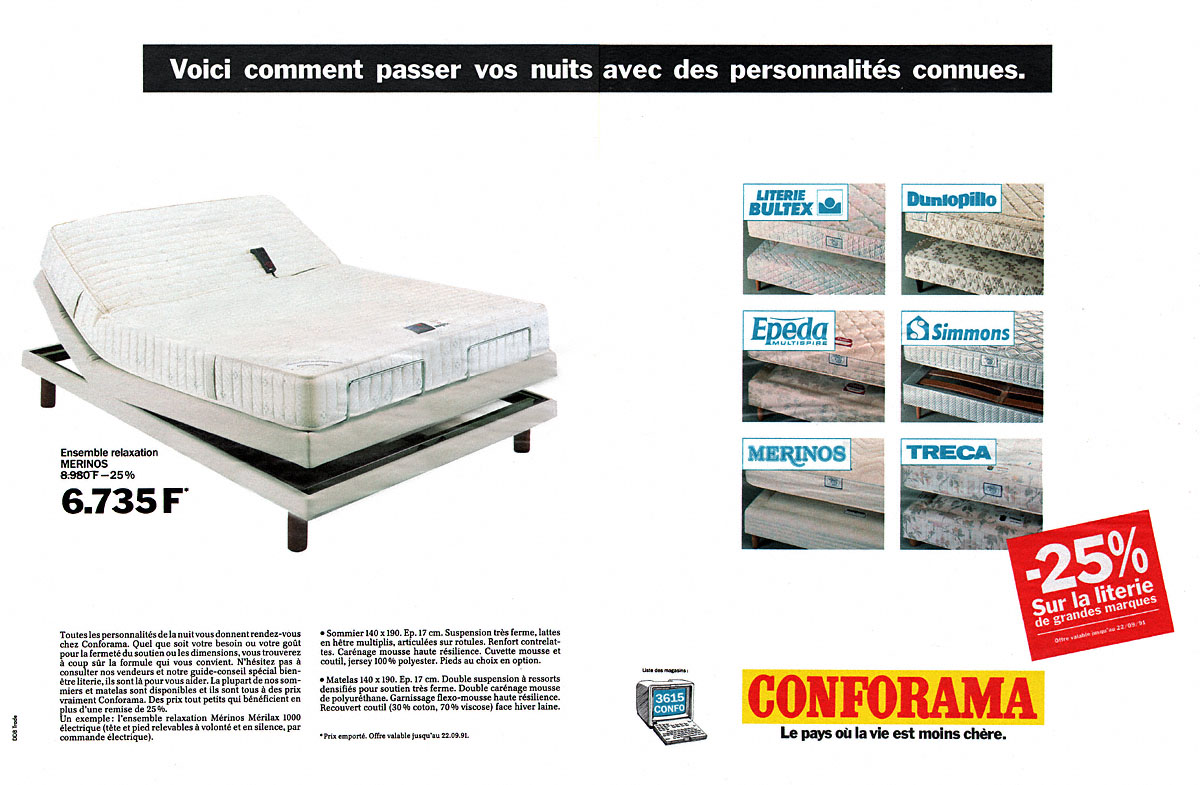 Publicité Conforama 1991