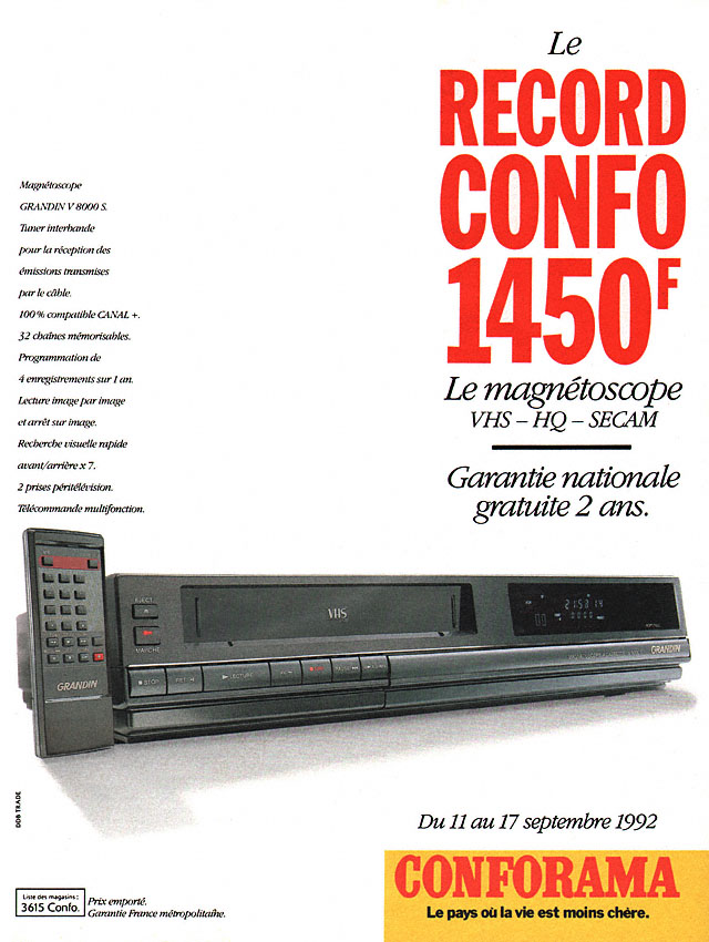 Publicité Conforama 1992