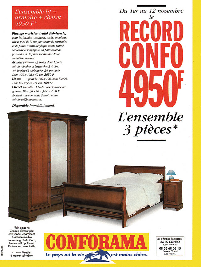Publicité Conforama 1996