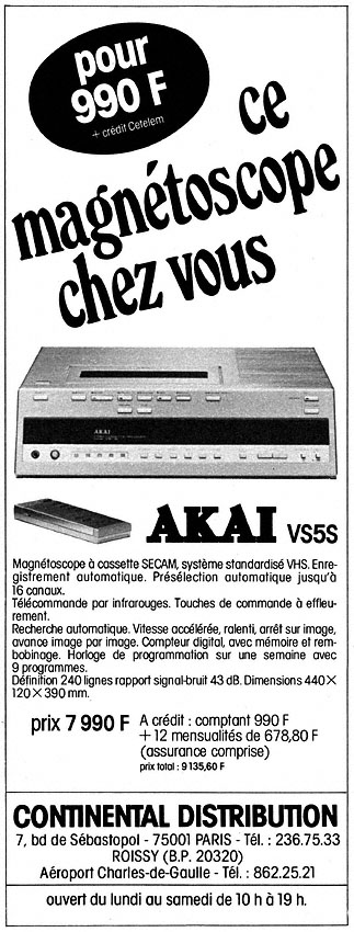Publicité Continental Distribution 1981