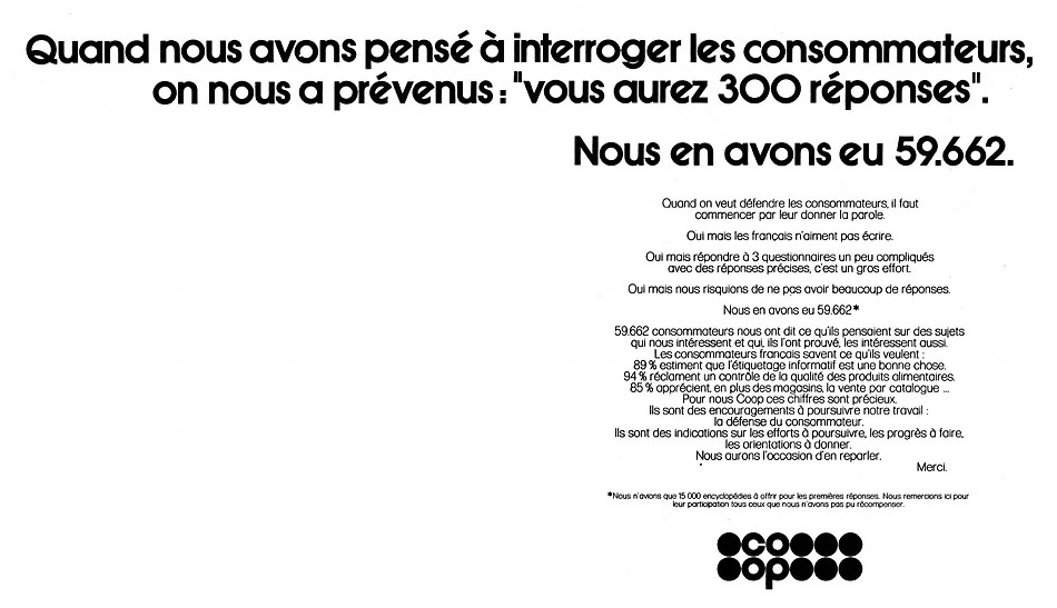 Publicité Coop 1974