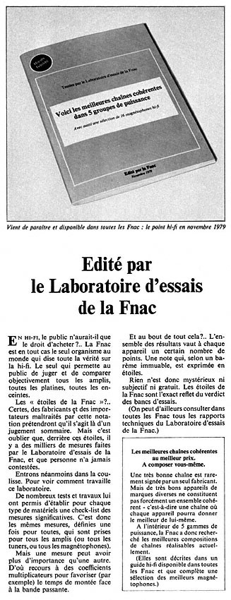 Publicité Fnac 1979