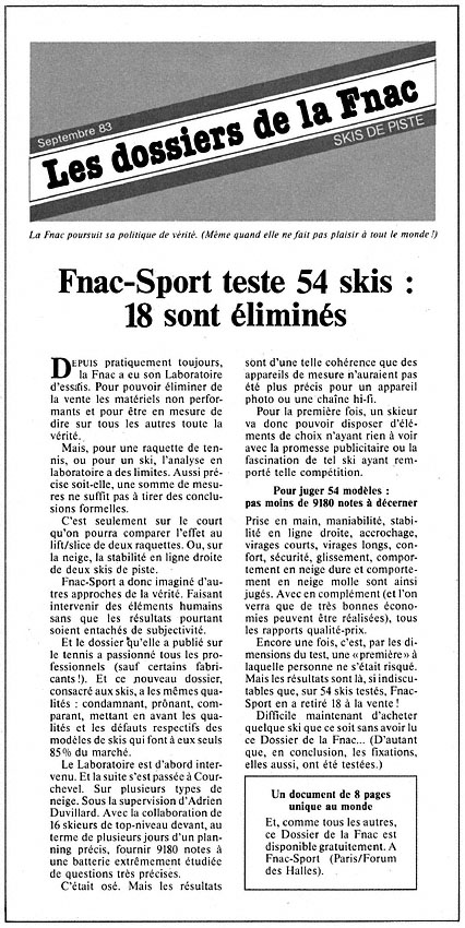 Publicité Fnac 1983