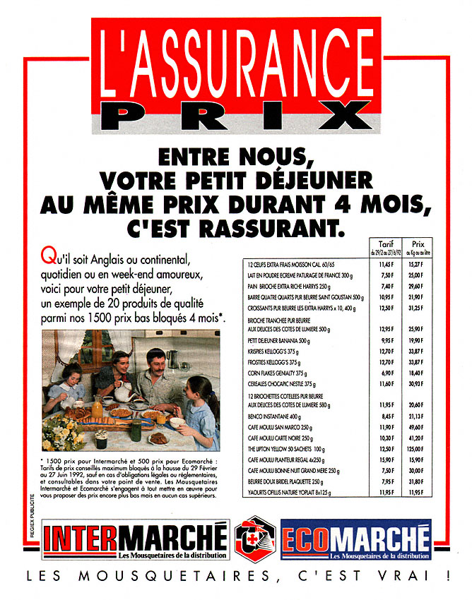 Publicité Intermarche 1992