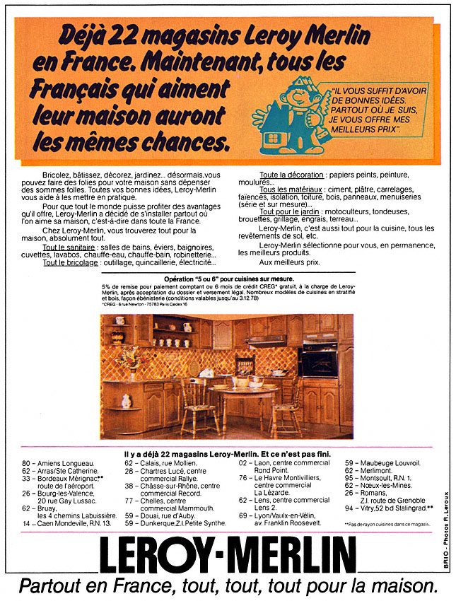 Publicité Leroy Merlin 1978