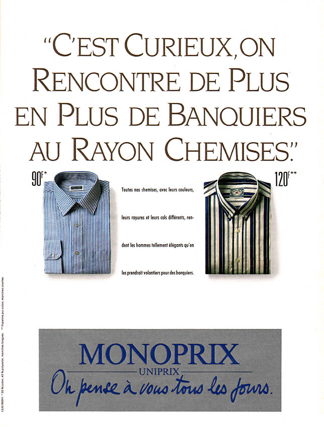 Publicité Monoprix 1989