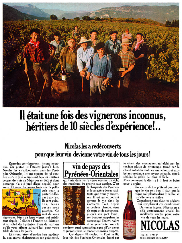 Publicité Nicolas 1969