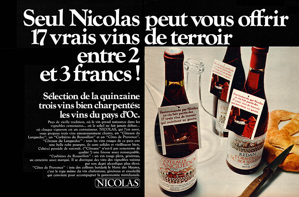 Publicité Nicolas 1970