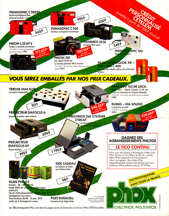 Publicité Phox 1986