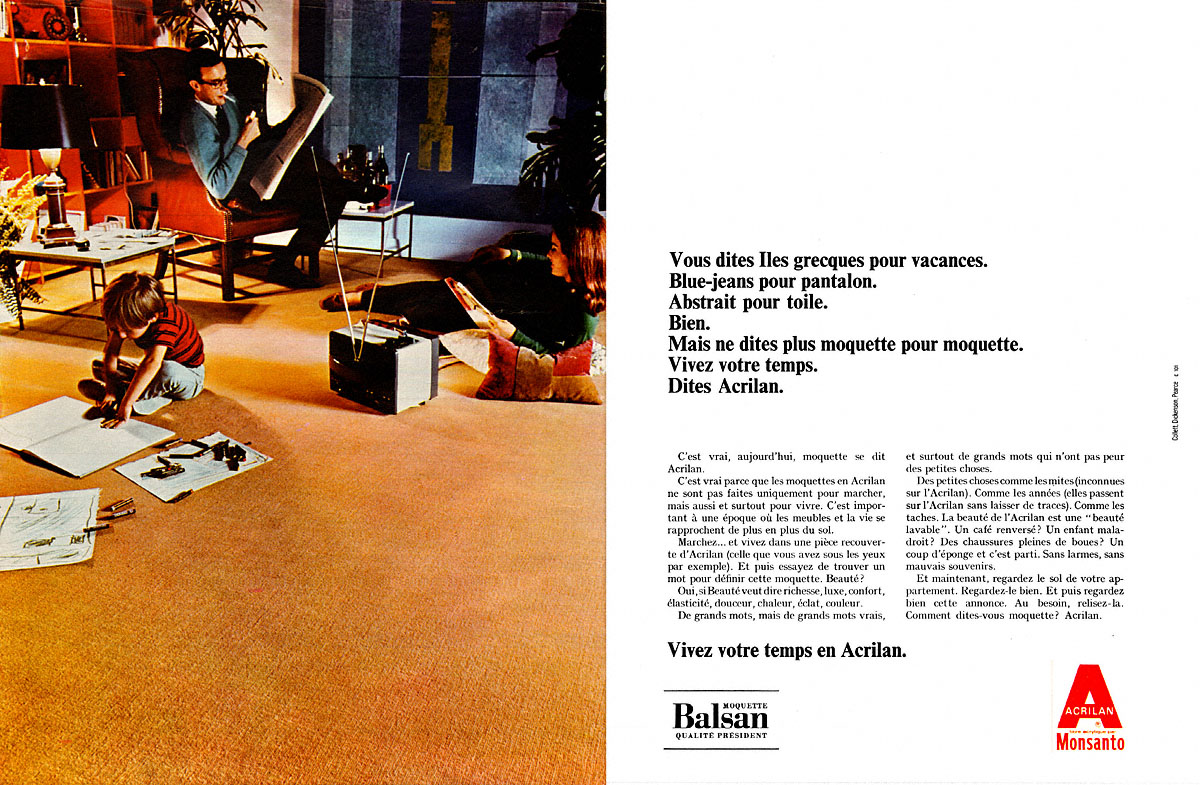 Publicit� Acrilan 1966
