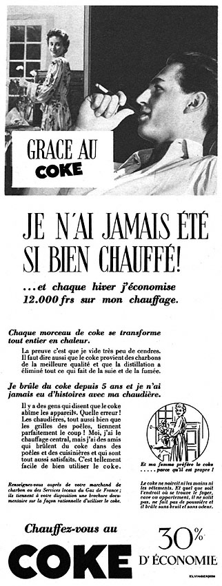 Publicité Charbon 1954
