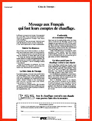 Publicit Divers Chauffage 1977