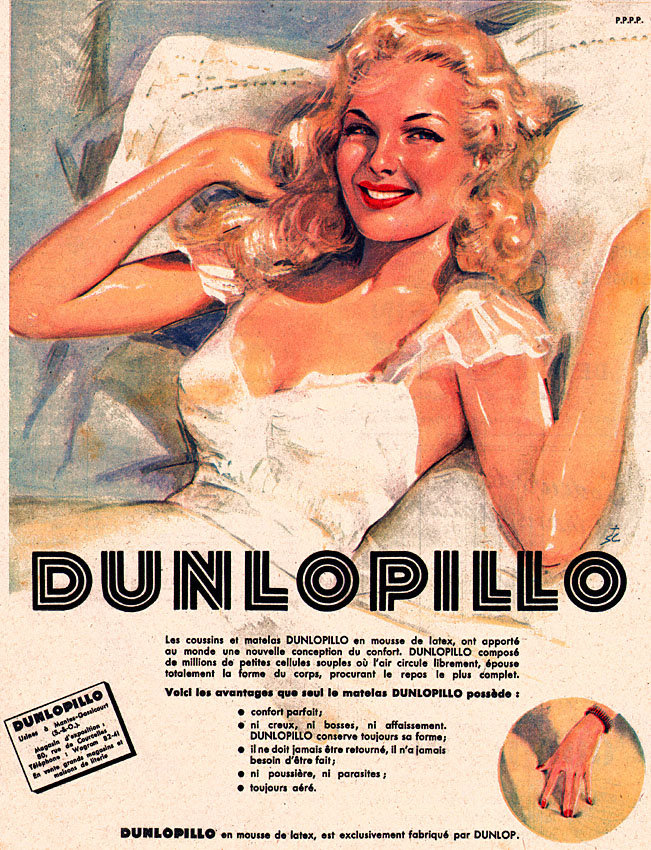 Publicité Dunlopillo 1951