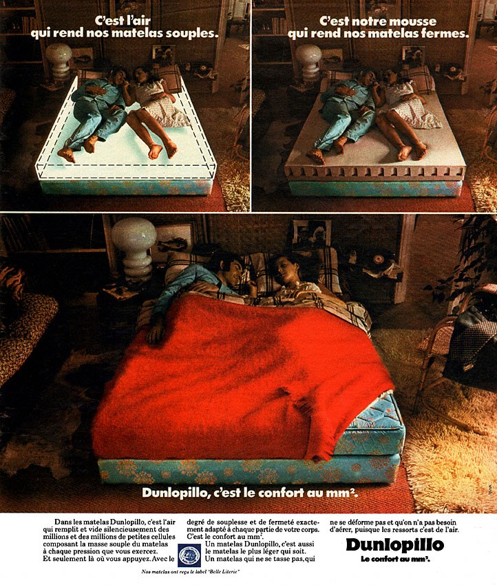 Publicité Dunlopillo 1974