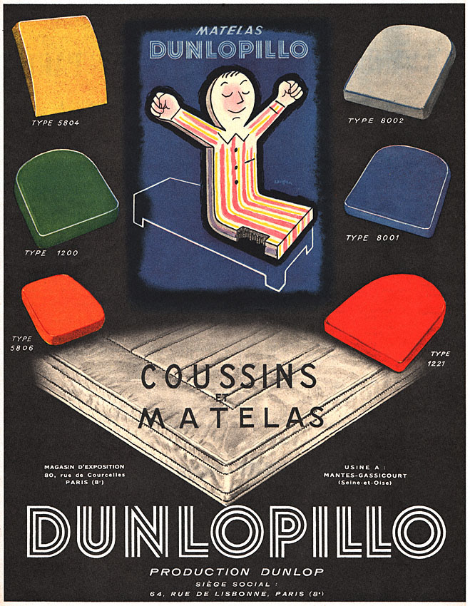 Publicité Dunlopillo 1951