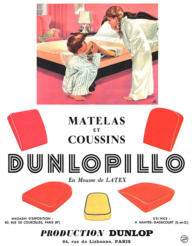 Publicité Dunlopillo 1951