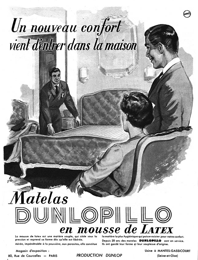 Publicité Dunlopillo 1952