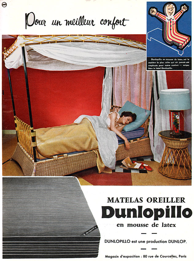 Publicité Dunlopillo 1957