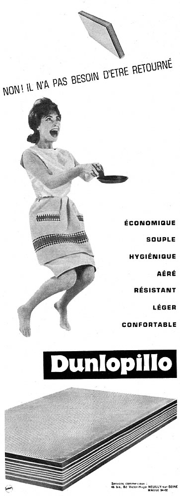 Publicité Dunlopillo 1960