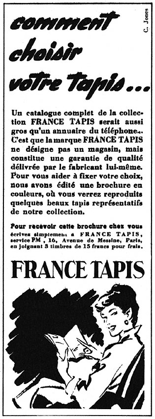 Publicité France Tapis 1953