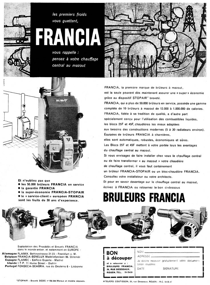 Publicité Francia 1959