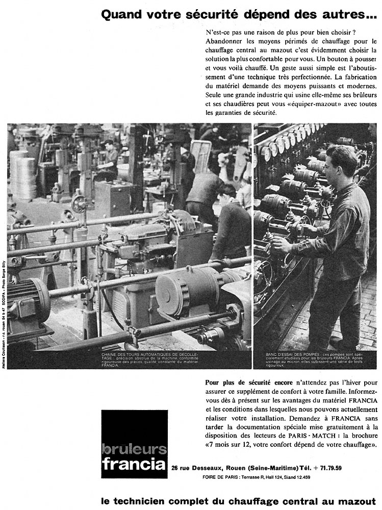 Publicité Francia 1961