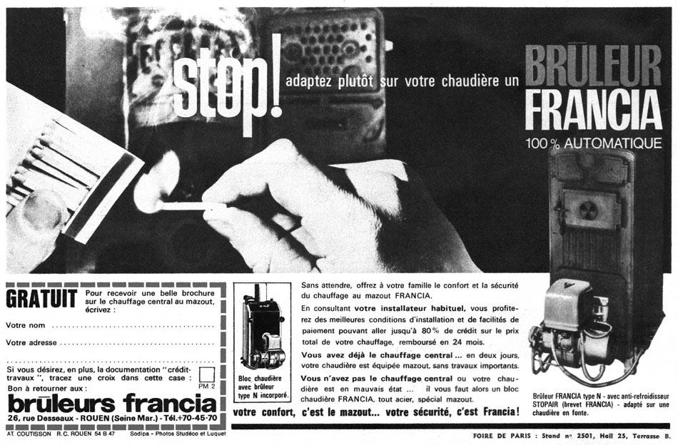 Publicité Francia 1963