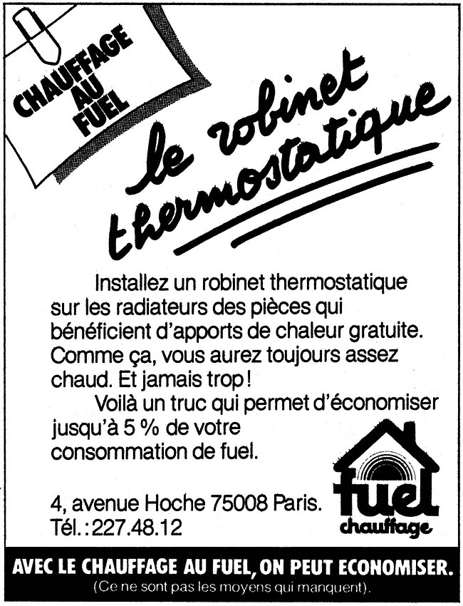 Publicité Fuel 1980
