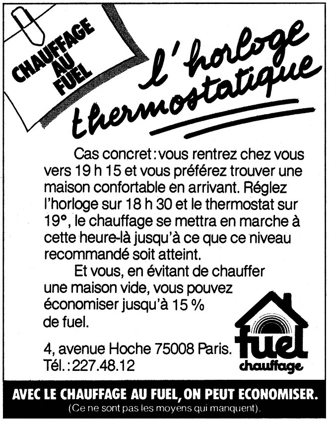 Publicité Fuel 1980