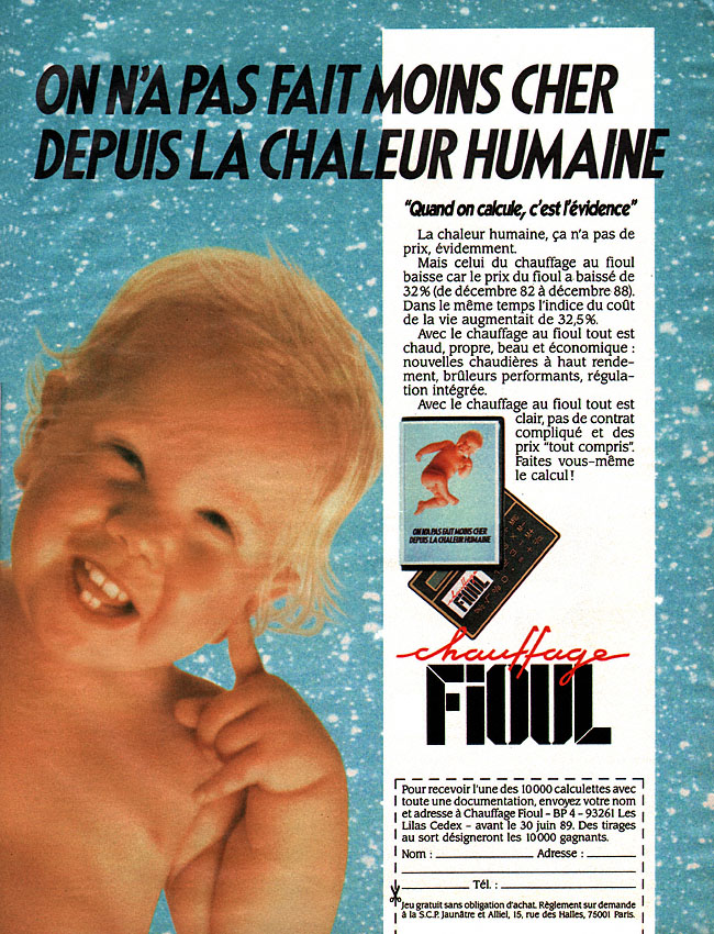 Publicité Fuel 1989