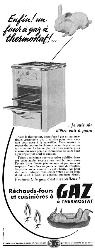 Publicité Gaz 1954