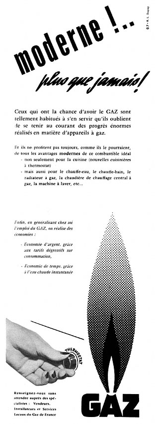 Publicité Gaz 1955