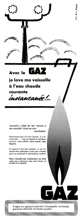 Publicité Gaz 1955