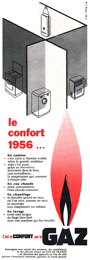 Publicité Gaz 1956