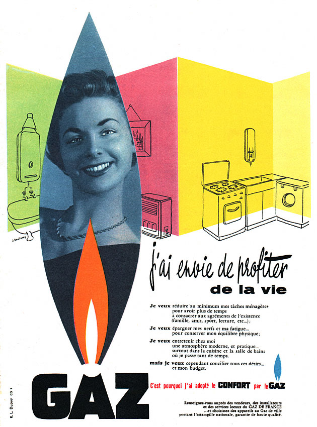 Publicité Gaz 1956