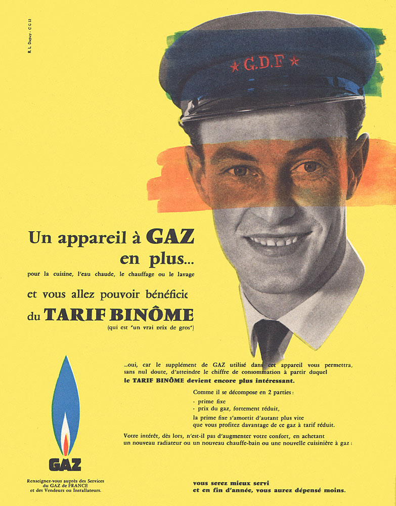 Publicité Gaz 1959