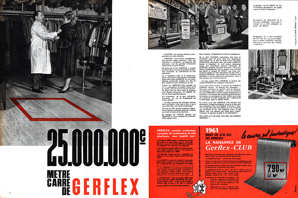 Publicité Gerflex 1961