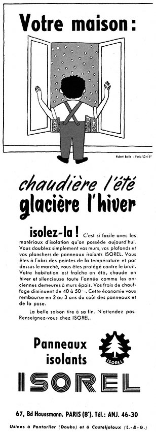 Publicité Isorel 1955