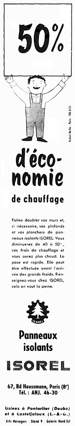 Publicité Isorel 1956